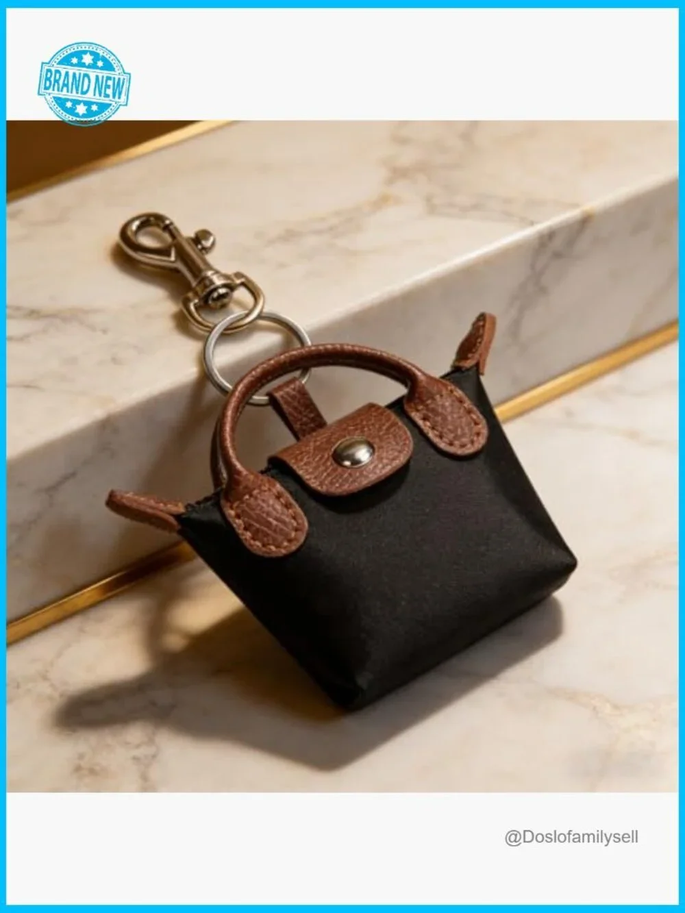 Mini Backpack Keychain Coin Purse Nylon Leather Trim Fashionable Bag Charm